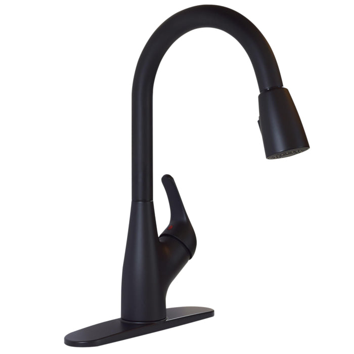 Valterra PF231761 Phoenix Single Handle Pull Down Hybrid Kitchen Faucet, Matte Black