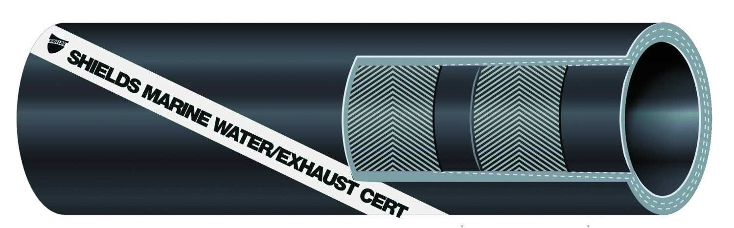 Shield 16-200-1124 Shields Marine Exhaust Water Series 200 Hose without Wire, 1-1/2" x 12-1/2'