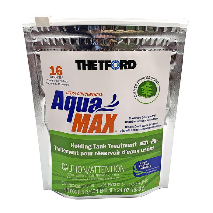 Thetford 96670 Aquamax Holding Tank Treatment, 16-Pack Toss-Ins, Summer Cypress Sent