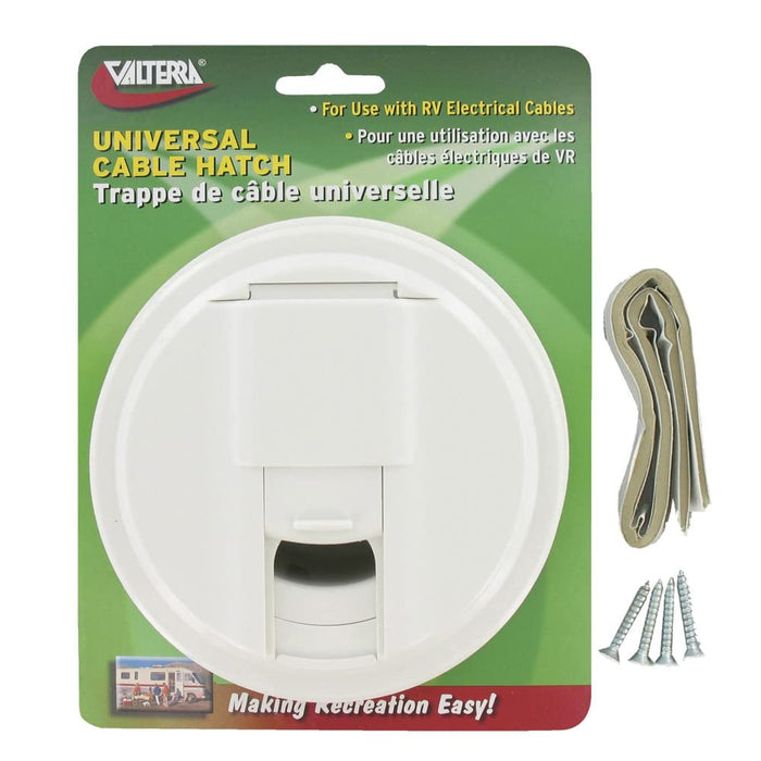 Valterra A10-2130VP Cable Hatch, Universal Round, White