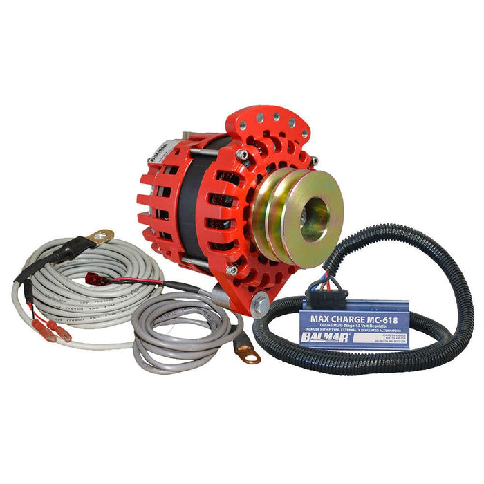Balmar XT-SF-170-DV-KIT Alternator 1-2" Single Ft Dual V Pulley Regulator & Temp, Sensor 170A Kit 12V