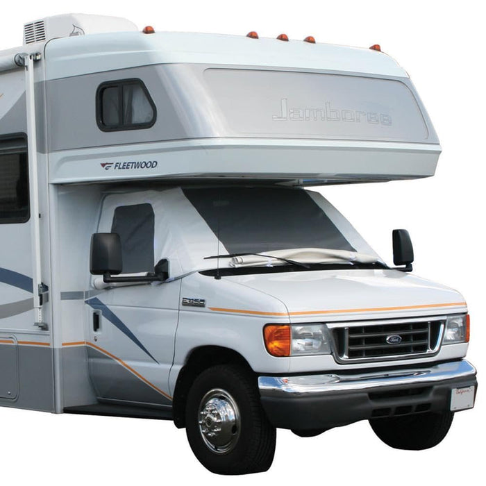 ADCO 2510 Class C Deluxe Windshield Cover With Roll-Up Windows For RV, White