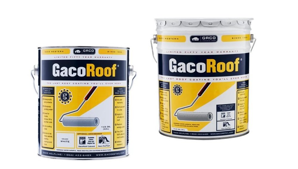 Hengs HGR1600-5 Gacoroof Silicone Roof Coating, White, 5 Gal