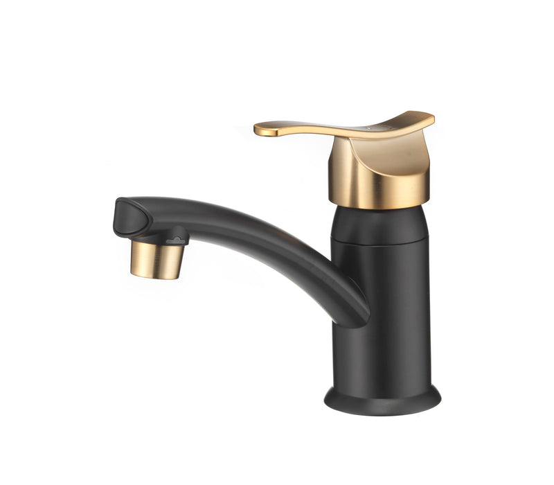 Dura Faucet DF-PL200-MBRG Single Lever Centerset Lavatory Faucet, Matte Black Rose Gold