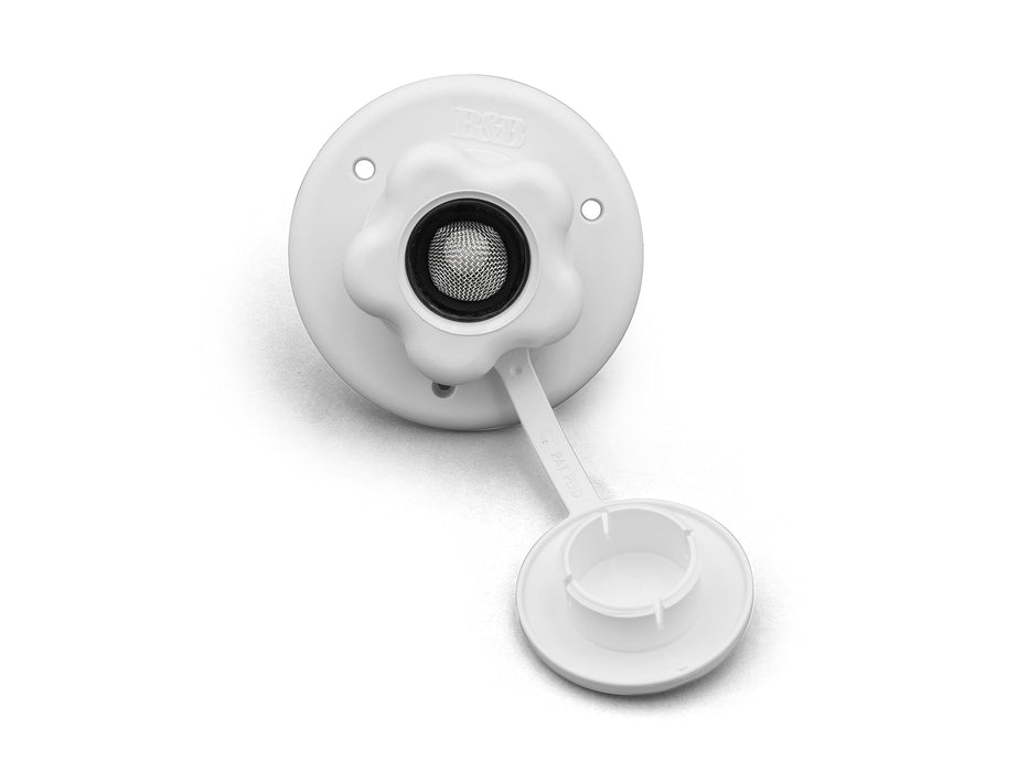 B&B Molders 94233 Replacement Water Flange, Plastic Valve, Polar White