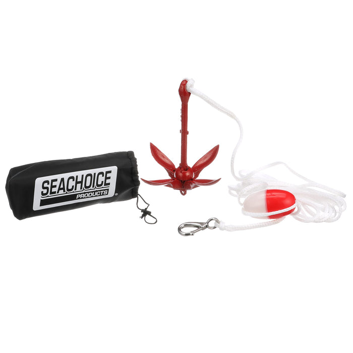 Seachoice 50-41002 Grapnel Anchor Kit for 5'-12' Boats, 3.5 lb Anchor, 25' Line, Buoy, SS Hook, Storage Bag