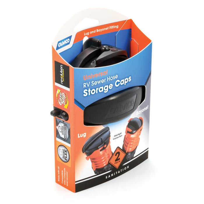 Camco 39752 RV Sewer Hose Storage Caps, 1 Set