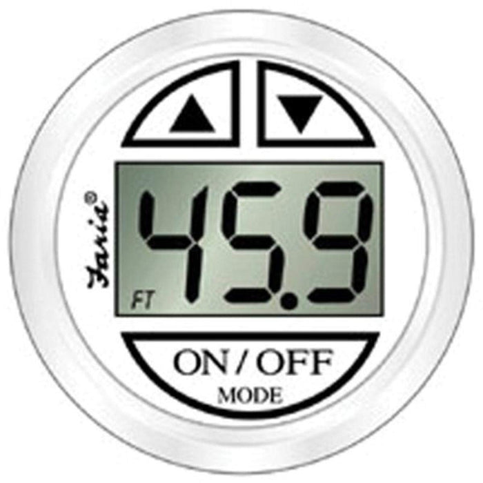 Faria F13151 Digital Depth Sounder, Dress White w/In-Hull Transducer