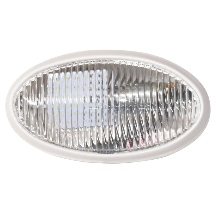 Valterra DG71258VP Oval Porch Light w/o Switch, White w/Clear Lens