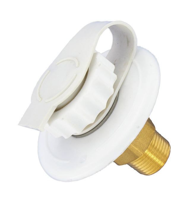 Valterra A01-0170LF Flush Mount Water Inlet, White Brass