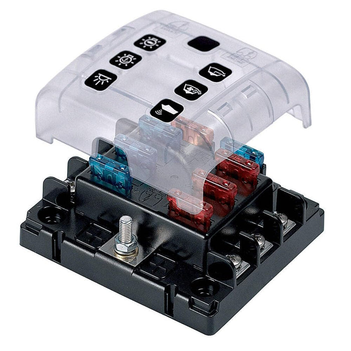 BEP ATC-6WQC Marinco ATC 6-Way Fuse Holder With Cover and Link