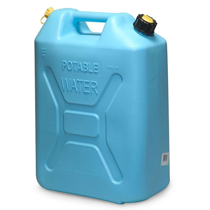 Scepter 4933 Manual Vent Military Style Water Jerry Can w/CRC, 5.3 Gal./20L, Light Blue