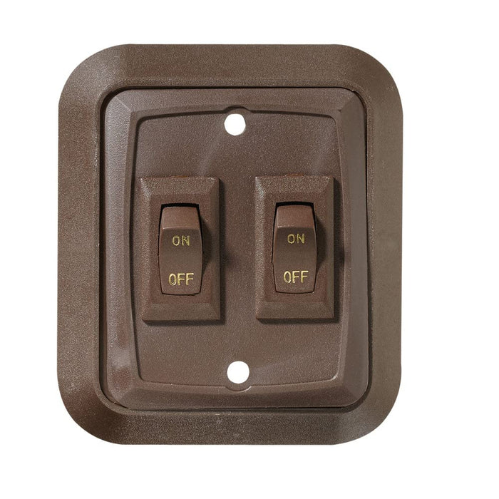 RV Designer S655 DC Dual Wall Switch in Plate, Brown