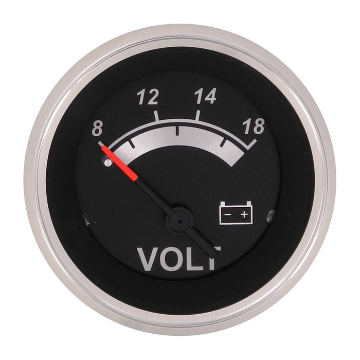Sierra 67019P Black Sterling Series 2" SS 8-18 VDC Dial Range Voltmeter Gauge