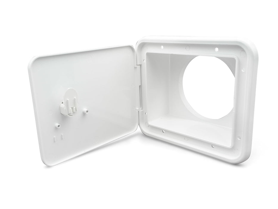 B&B Molders 94302 Sewer Hose/Storage Hatch, Polar White