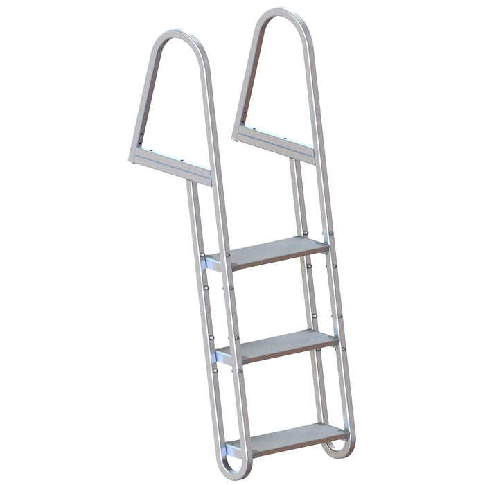Dock Edge DE2153F Stand Off Welded Aluminum Ladder With Quick Release, 3-Step