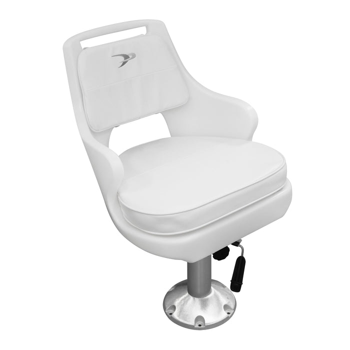Wise 8WD015-6-710 Standard Pilot Chair Package, White, Includes Chair, Cushions, 12 to 18" Adjustable Pedestal, Seat Slide