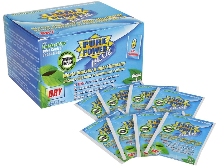 Valterra V23022 BioBlast Plus RV Odor Control Pure Power Blue Dry Formula 8-Pack