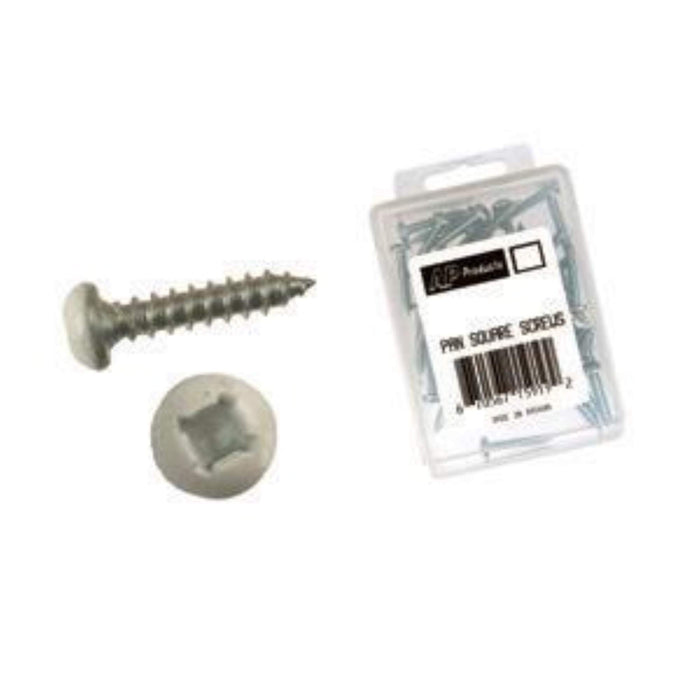 AP Products 012-PSQ50W 8 X 3/4 Pan Head Square Recess Screw, 8 x 3/4, White, 50/pk