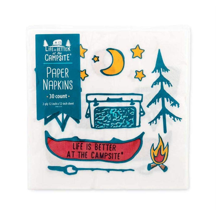 Camco 53374 Paper Napkins, Colorful Camping Design, 30/pk