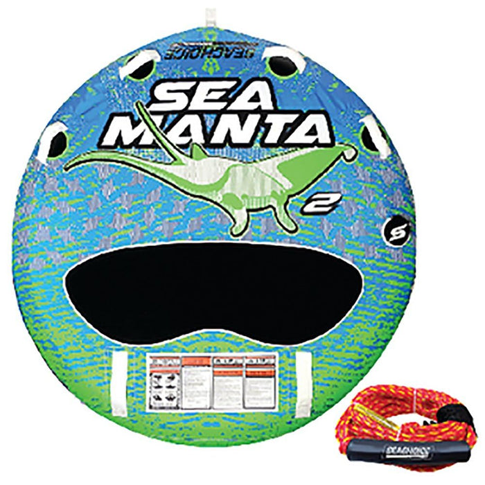 Seachoice 21-1100 86923 Sea-Manta Deck Tube w/Tow Rope, 1-2 Rider