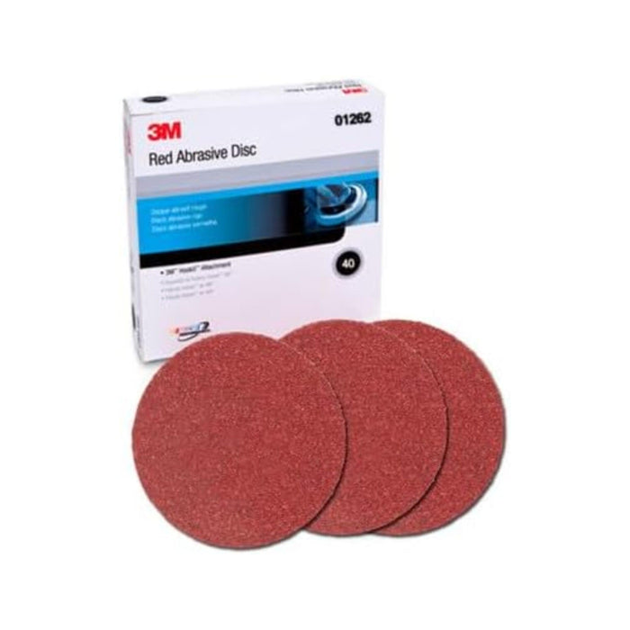 3M 1262 Red Hookit Disc 6 40D 25/Bx