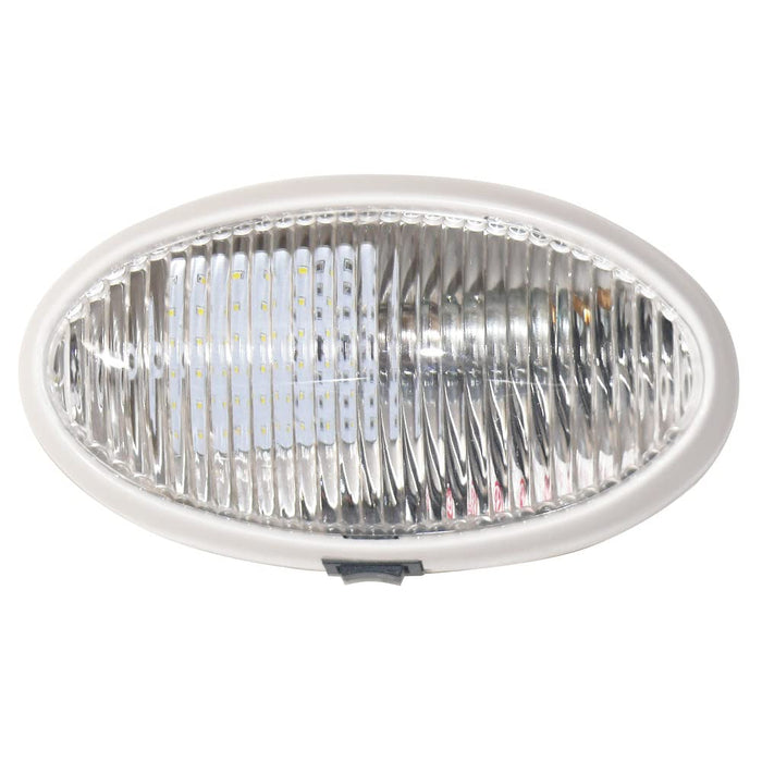 Valterra DG71257VP Oval Porch Light w/Switch, White w/Clear Lens