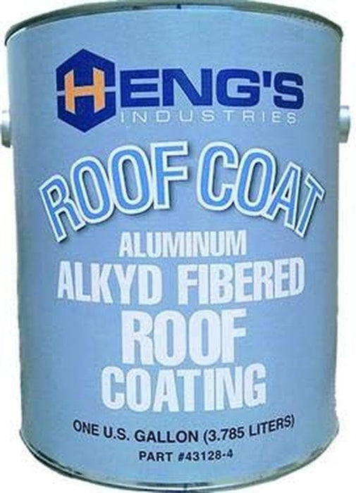 Hengs 43128-4 Alkyd Fibered Roof Coating, Aluminum, Gal., 4/case