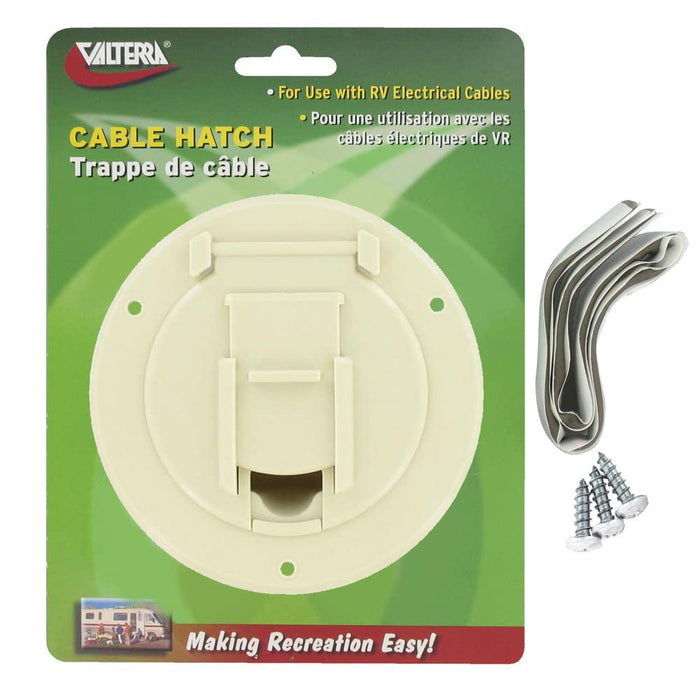 Valterra A10-2141VP Cable Hatch, Small Round, Colonial White
