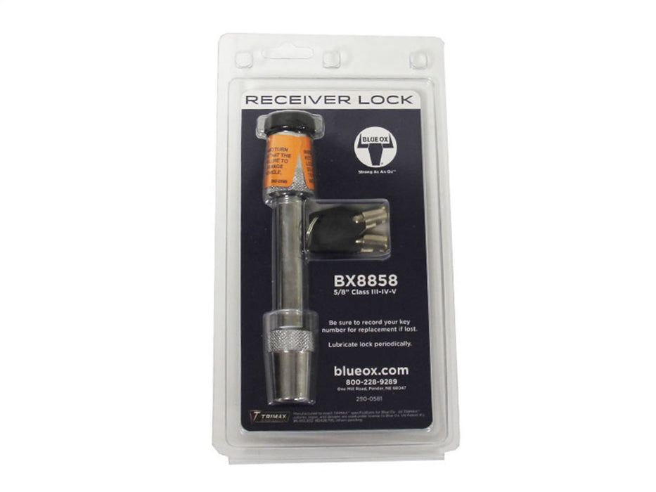 Blue Ox BX8858 5/8" Receiver Lock for RV Towbar to Receiver