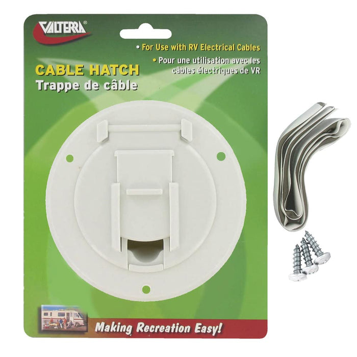 Valterra A10-2140VP Cable Hatch, Small Round, White