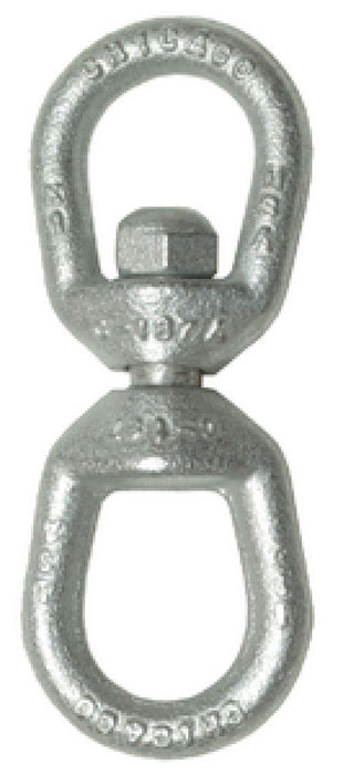 Chicago Hardware 215053 Galvanized Eye & Eye Swivel, 1/4", .43 Tons