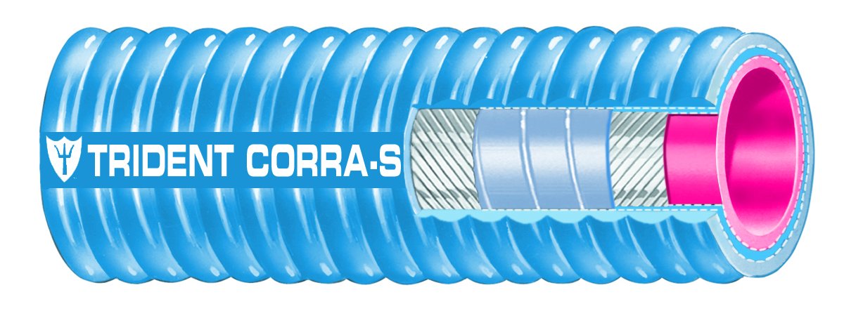 Trident Marine 252V2004 Blue Corrugated Silicone Exhaust Hose, 2" x 12'