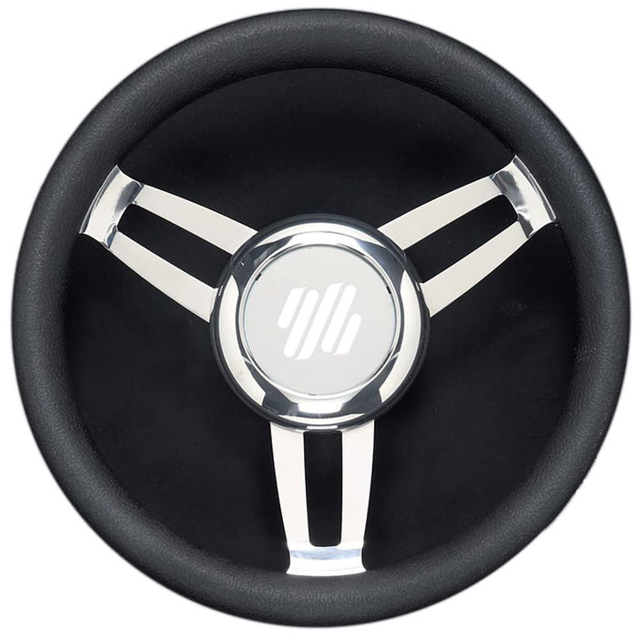 Uflex FOSCARIVCHB Steering Wheels, Black Vinyl Chrome