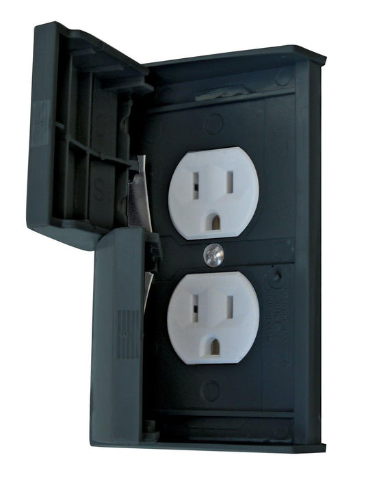 Diamond Group DG52522SVP Weatherproof Standard Cover w/Receptacle, Black