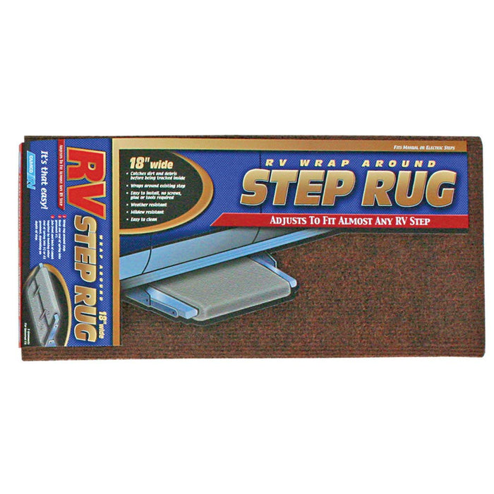 Camco 42921 Step Rug XL For Larger Manual or Electric RV Steps 18" Wide, Brown