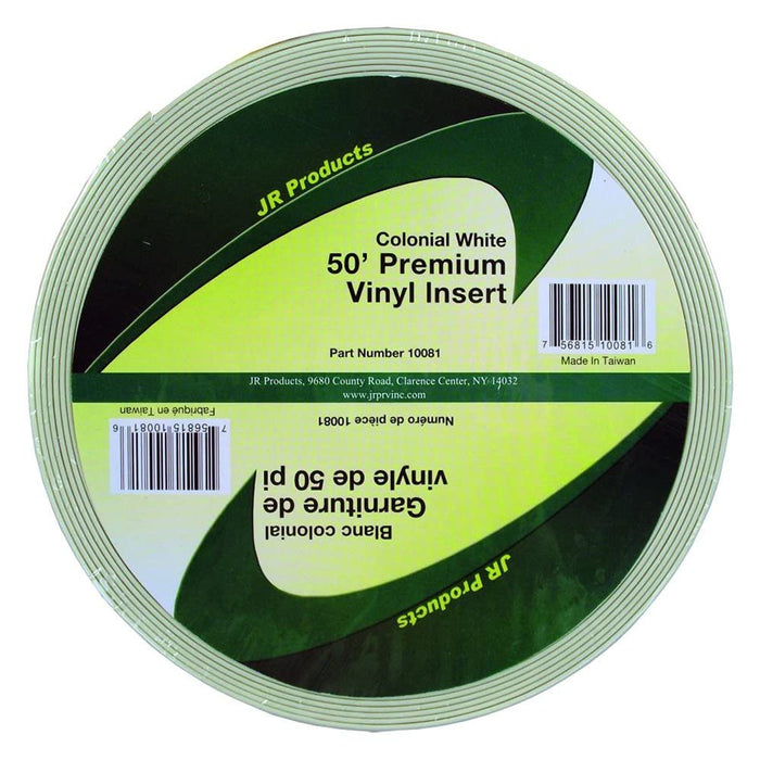 JR Products 10081 Vinyl Insert Premium, 50' Colonial White