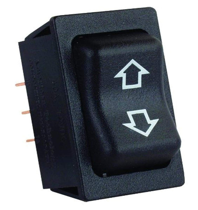 JR Products 12295 Black High Current Single RV Slide Out Switch with Bezel