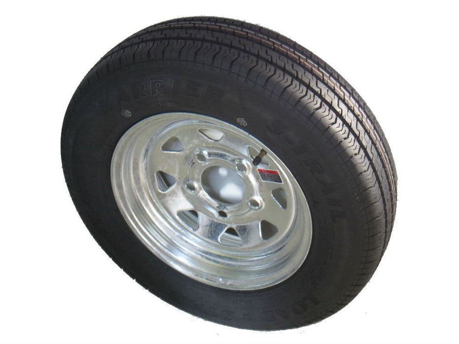 Loadstar Tires 31202 Bias Tire & Wheel (Rim) Asm KR25 ST145/R-12 5-Hole 8 Ply, Galvanized, Spoke