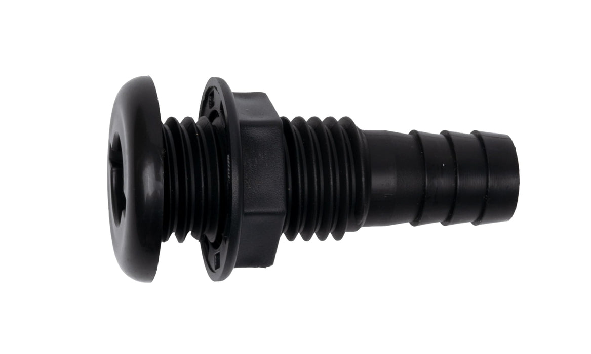 TH Marine TH-750-DP Thru Hull 3/4 Straight Black