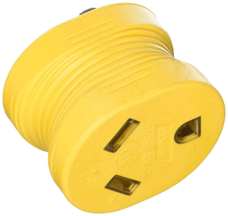 Camco 55222 Electrical Adapter, 15A Male, 30A Female, Bulk