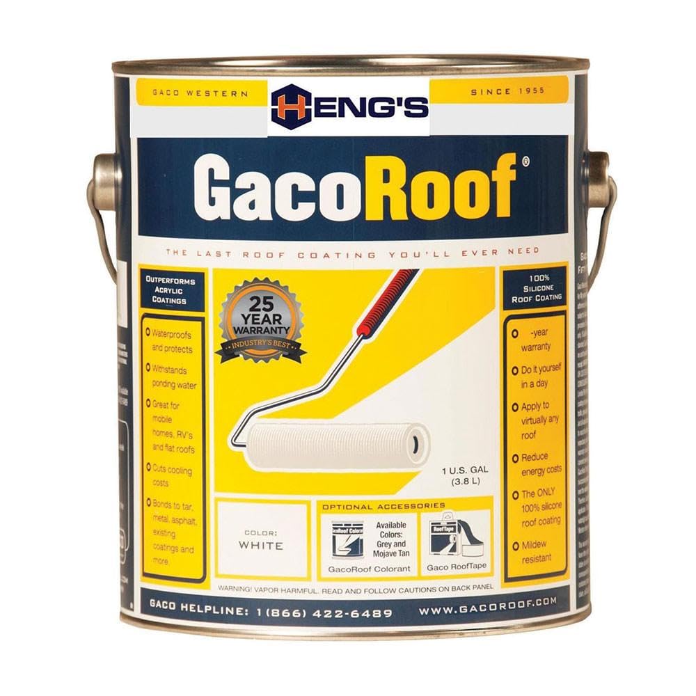 Hengs HGR1600-1 Gacoroof Silicone Roof Coating, White, Gal — Freeport ...