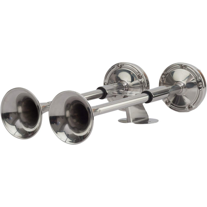 Sea Dog 431620-1 SeaDog Compact 7 Amp 112 DB 12V Dual 16" Trumpet Horn, Stamped 304 Stainless