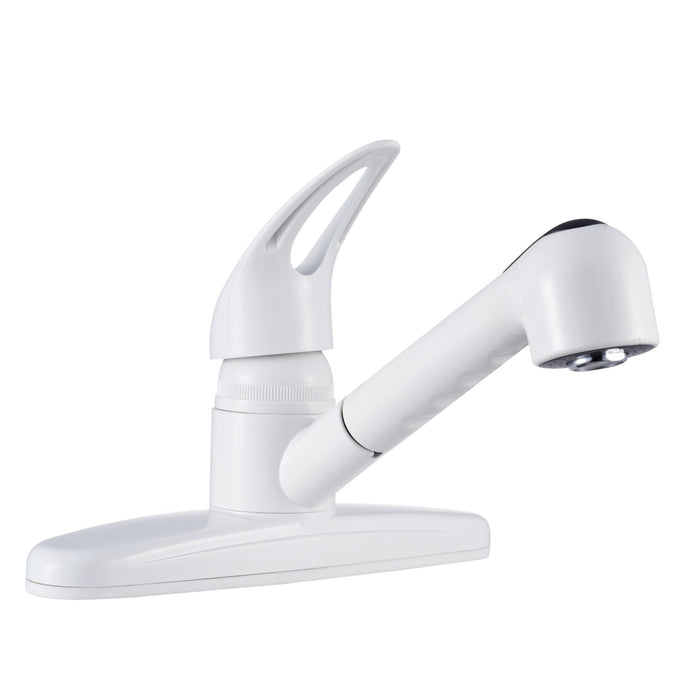 Dura Faucet DF-PK100-WT Non-Metallic Pull-Out Kitchen Faucet, White