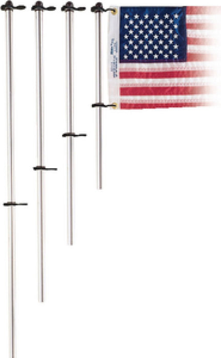 Taylor Made Products 919 Taylor 3/4" Diameter Aluminum Flag Pole w/ Charlevoix, Flag Clips