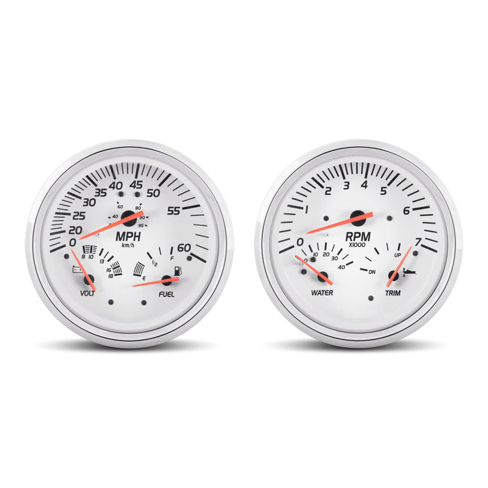 Sierra 21000P White Series Multi-Function Gauge Kit, Mercury / Yamaha