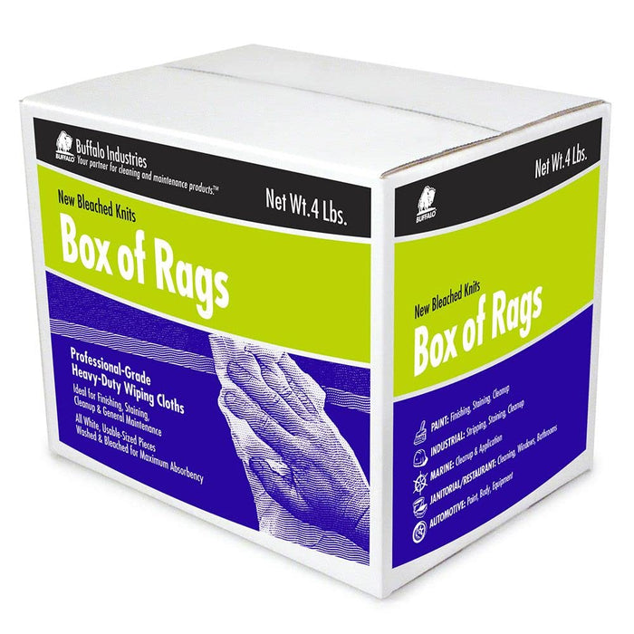 Buffalo Rags 12020 New Bleached White Knit Wipers