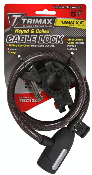Trimax Locks TKC126 Trimax Quadra-Braid 6 x 12mm Keyed Cable Lock