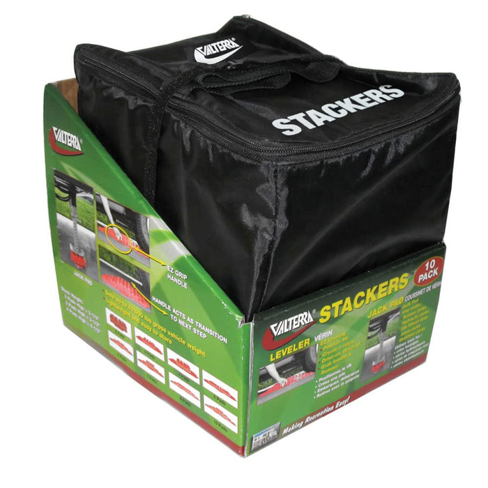 Valterra A10-0920 Multi Use RV Stackers Leveler & Jack Pads, 10/pk w/Bag