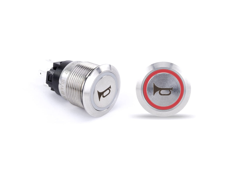 Sierra Router Power Button Sierra AV10050R Push-Button Switch, Off/On, Red Halo LED w/Horn Symbol ...